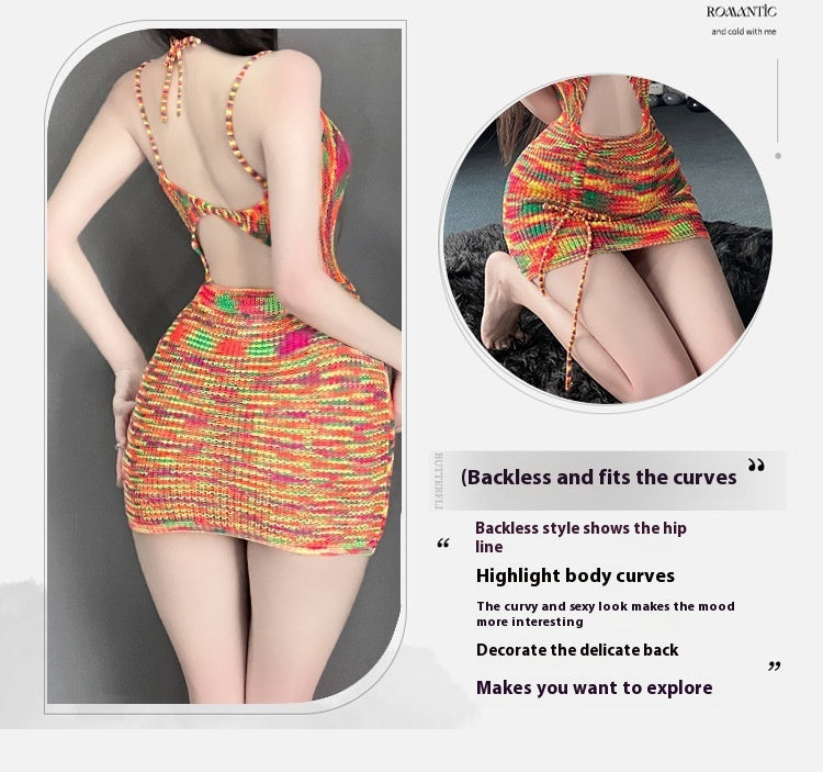Female Backless Sweater Pajamas Skirts